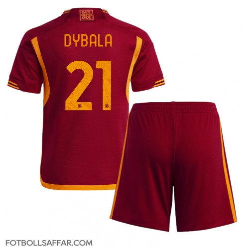 AS Roma Paulo Dybala #21 Hemmadräkt Barn 2023-24 Kortärmad (+ Korta byxor)